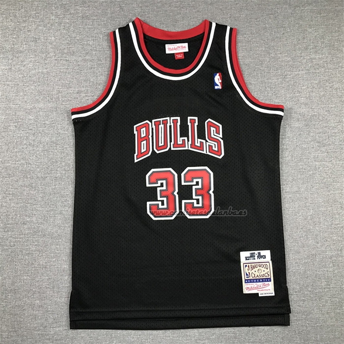 Camiseta Nino Chicago Bulls Scottie Pippen NO 33 Mitchell & Ness 1997-98 Negro